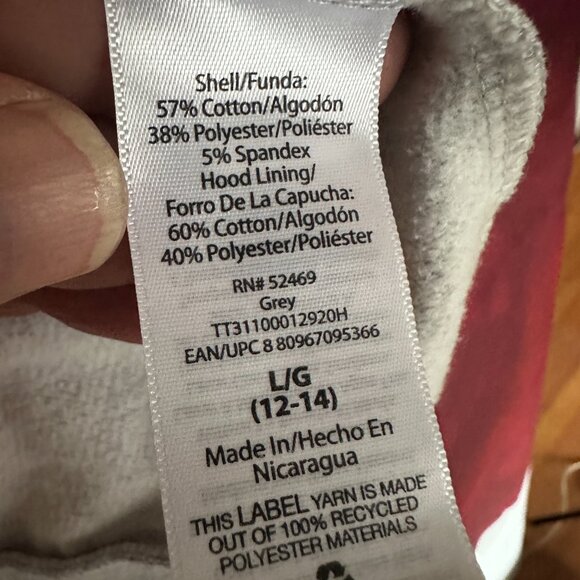 TIME and TRU HEATHER GRAY ZIP-UP HOODI SIZE L (LARGE) - Picture 6 of 8